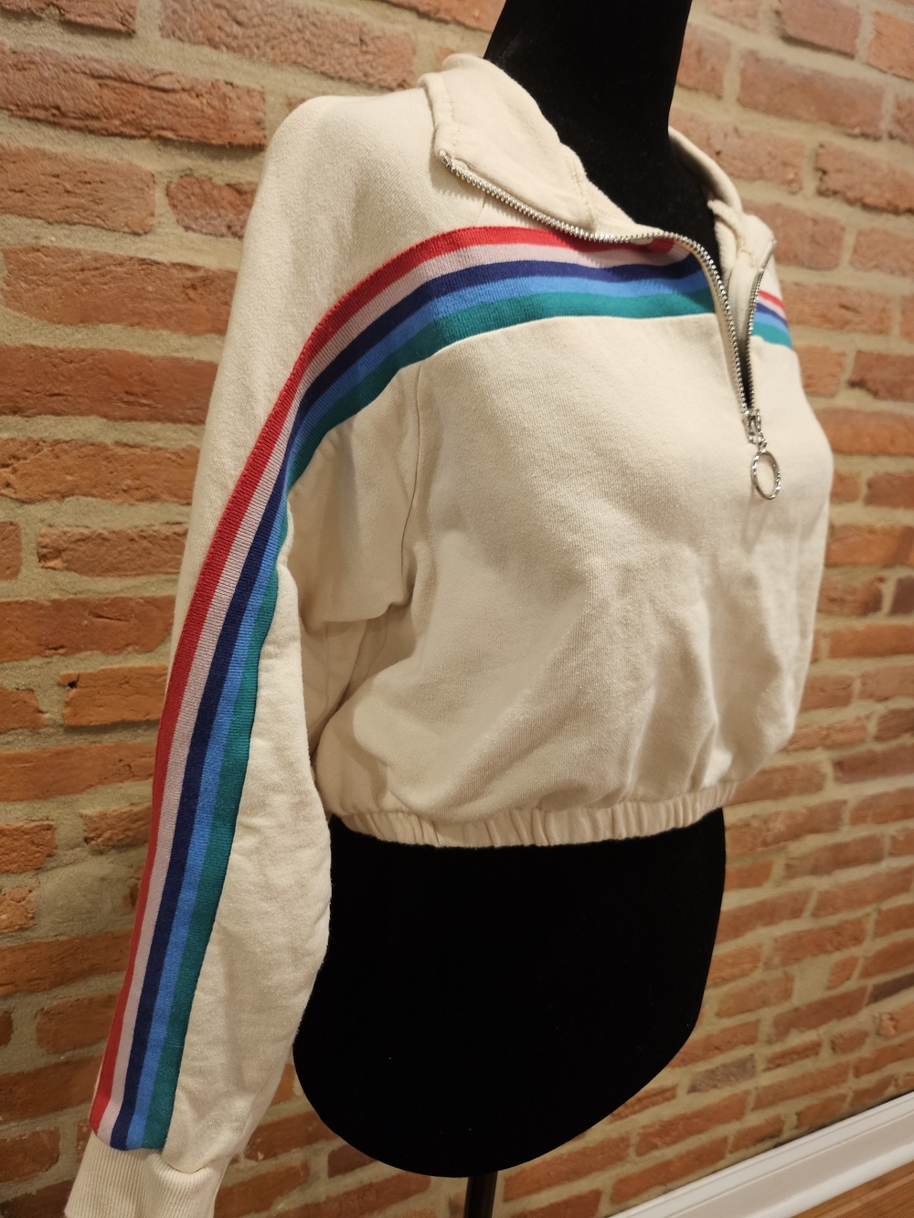 La Hearts Cream Half-Zip Pullover